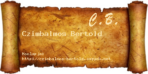 Czimbalmos Bertold névjegykártya